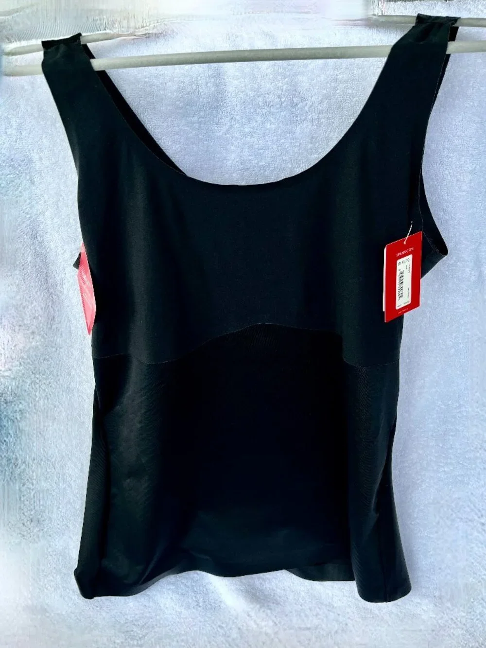 SPANX size XL women Black Unlined wireless compression shape wear tank top NWT